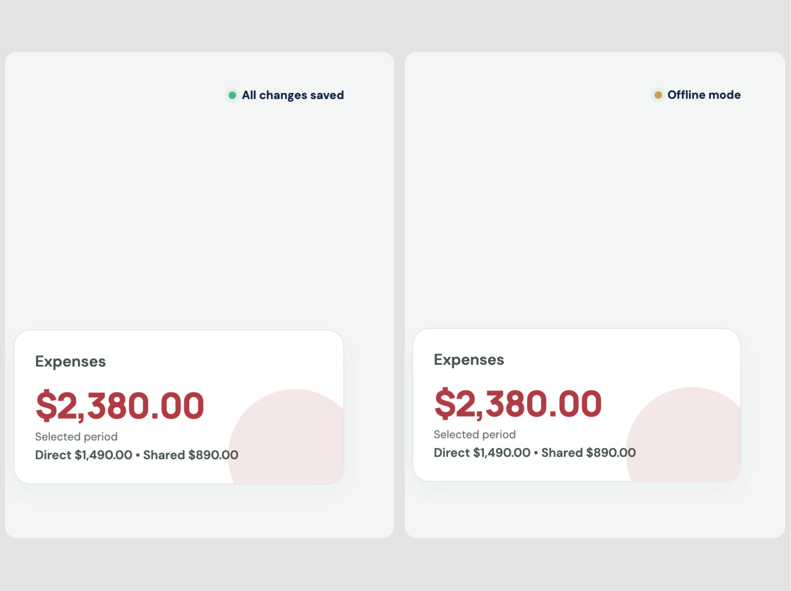 FeedFunds offline tracking and sync screen
